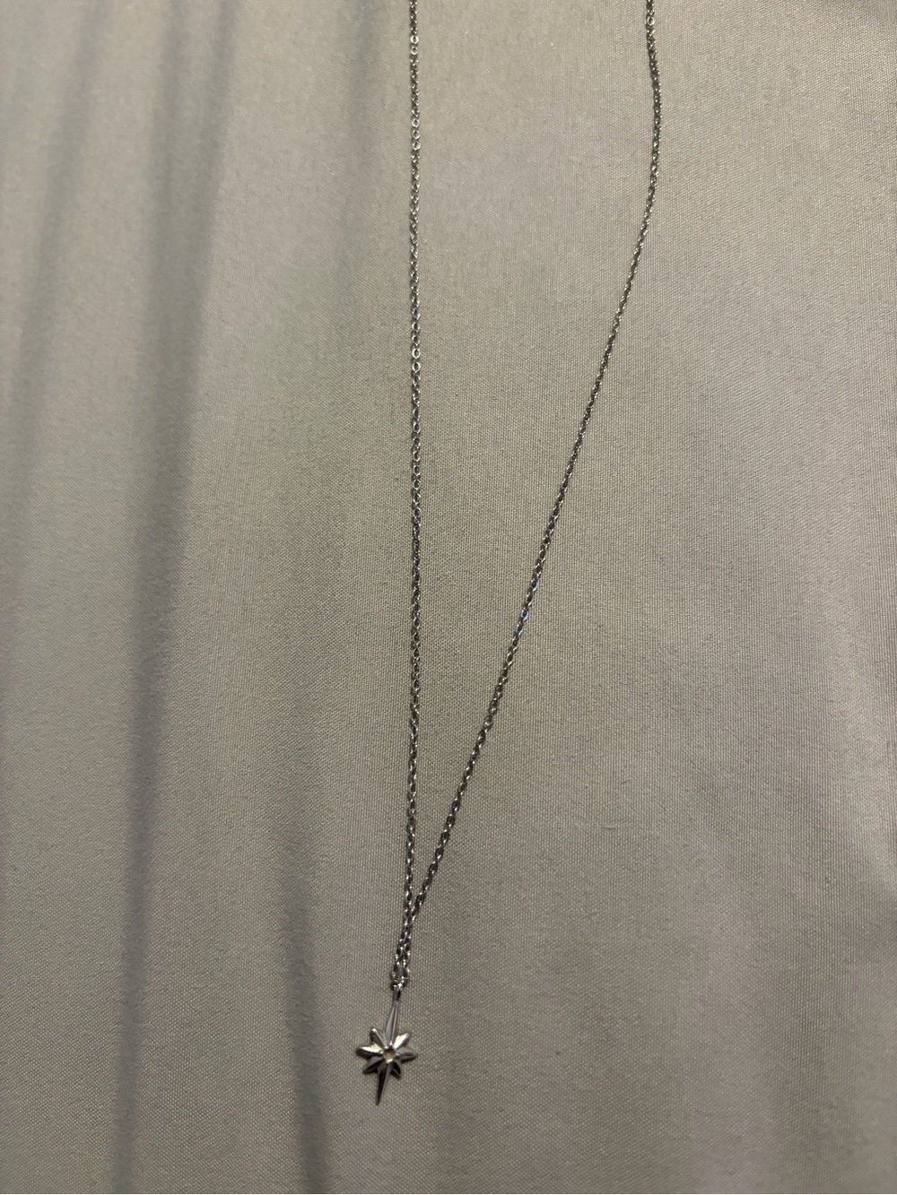 Sterling Silver Starburst Pendant Necklace - Stainless Steel